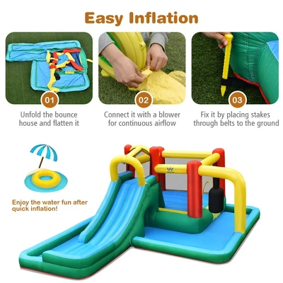 Costway Slide Water Park Climbing Bouncer Pendulum Tunnel Game Without Blower 8 Costway Slide Water Park Climbing Bouncer Pendulum Tunnel Game Without Blower - Image 8