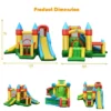 Costway Kids Inflatable Bounce House Jumping Dual Slide Bouncer Castle W/ 780W Blower