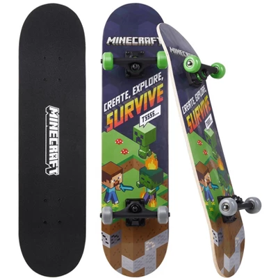 Minecraft 31" Skateboard With Non-slip Grip Tape, Wheels With Aluminum Trucks And ABEC 5 Bearings 5 Minecraft 31" Skateboard With Non-slip Grip Tape, Wheels With Aluminum Trucks And ABEC 5 Bearings - Image 5