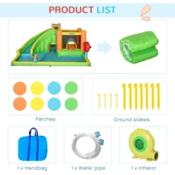 Outsunny 7-in-1 Inflatable Water Slide, Kids Castle Bounce House Includes Slide, Boxing Post, Tunnel W/ Carry Bag, Repair Patches, 750W Air Blower -LITTLE TIKES Shop GUEST 75f4a726 0818 493b b58c 7f4dbb067851