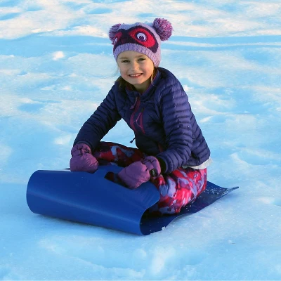 Flexible Flyer Flying Carpet Lightweight Kids Roll-Up Plastic Snow Sled With 2 Cut-Out Handles For Kids And Adults Ages 4 And Up, Blue 3 Flexible Flyer Flying Carpet Lightweight Kids Roll-Up Plastic Snow Sled With 2 Cut-Out Handles For Kids And Adults Ages 4 And Up, Blue - Image 3