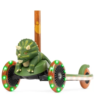 Voyager Triceratops 3D Tilt And Turn Kids Scooter With Light Up Deck And Wheels 3 Voyager Triceratops 3D Tilt And Turn Kids Scooter With Light Up Deck And Wheels - Image 3