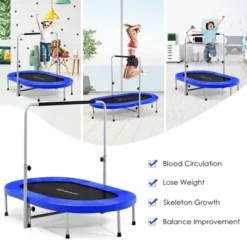 Costway 50'' Trampoline For 2 People Foldable Rebouncer W/Adjustable Handrail RedBlue -LITTLE TIKES Shop GUEST 79ea287e 37e6 4db6 9f0f 8510eecd48bf