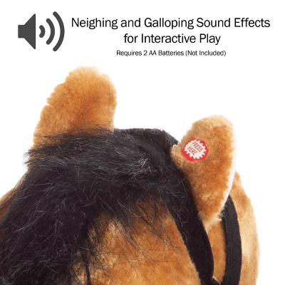 Toy Time Plush Spring Rocking Horse Ride-On, Brown 2 Toy Time Plush Spring Rocking Horse Ride-On, Brown - Image 2