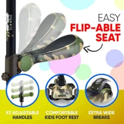 Hurtle ScootKid 3 Wheel Child Toddler Toy Scooter With LED Wheel Lights And Adjustable Height For Ages 1 To 14 Years Old, Camo -LITTLE TIKES Shop GUEST 7b841df2 3c71 4072 a95d a99752e149b9