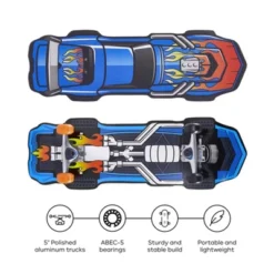 Voyager Race Car Skateboard With Printed Graphic Grip Tape