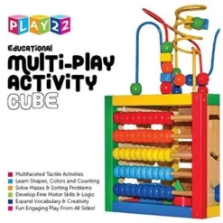 Wooden Activity Cube With Bead Maze, Shape Sorter, Abacus Counting Beads, Counting Numbers, Sliding Shapes - 5 In 1 - Play22Usa -LITTLE TIKES Shop GUEST 7c321799 6834 4549 bd5a fc9214fac218