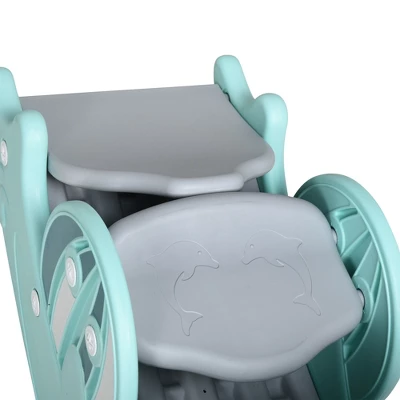 Qaba 3-in-1 Kids Portable Slide Rocking Horse Toy With Basketball Hoop For Age 3-5 Boys And Girls 5 Qaba 3-in-1 Kids Portable Slide Rocking Horse Toy With Basketball Hoop For Age 3-5 Boys And Girls - Image 5