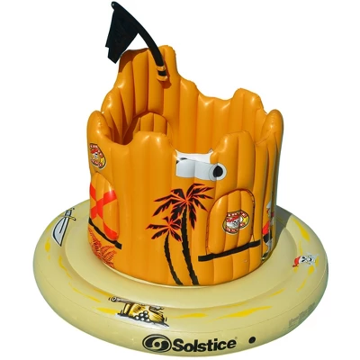 Solstice 82" Inflatable Giant Floating Pirate Castle Swimming Pool Adventure Play Set - Yellow 1 Solstice 82" Inflatable Giant Floating Pirate Castle Swimming Pool Adventure Play Set - Yellow