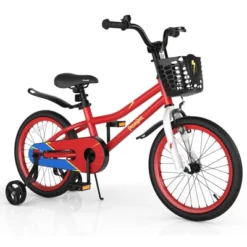 Costway 18'' Kid's Bike With Removable Training Wheels & Basket For 4-8 Years Old White/Blue/Red/Skyblue -LITTLE TIKES Shop GUEST 7f5067c2 e152 44e0 b6e1 8e0776a584e4