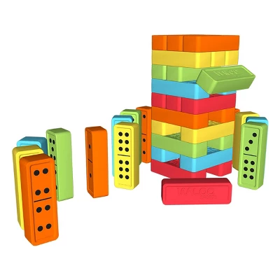 Waloo Sports Jumbo Reversible Tumbling Tower & Dominoes - 30pc Set 1 Waloo Sports Jumbo Reversible Tumbling Tower & Dominoes - 30pc Set