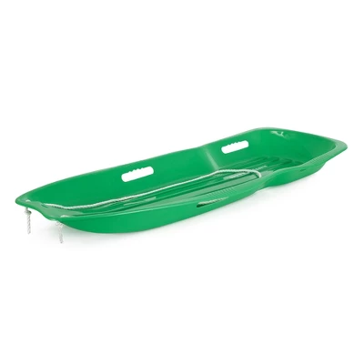 Slippery Racer Downhill Xtreme Flexible Adults And Kids Plastic Toboggan Snow Sled For Up To 2 Riders With Pull Rope And Handles, Green 1 Slippery Racer Downhill Xtreme Flexible Adults And Kids Plastic Toboggan Snow Sled For Up To 2 Riders With Pull Rope And Handles, Green