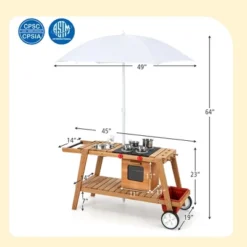 Costway Kid's Play Trolley Outdoor Wooden Kids Play Cart With Sun Umbrella For Toddlers 3+ -LITTLE TIKES Shop GUEST 8189adc2 f2b9 4ea2 8361 90136fc61db8