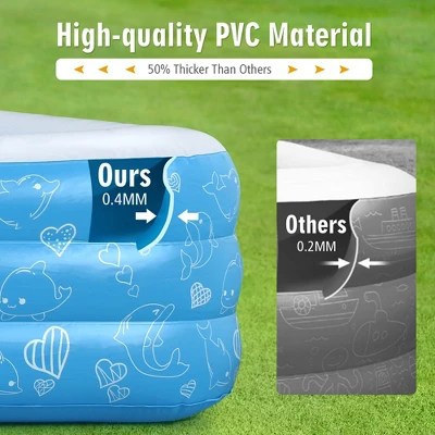 Costway Inflatable Swimming Pool 120'' X 72'' X 22'' Full-Sized Family Swimming Pool 4 Costway Inflatable Swimming Pool 120'' X 72'' X 22'' Full-Sized Family Swimming Pool - Image 4