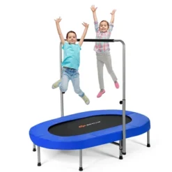 Costway Foldable Trampoline Double Mini Kids Fitness Rebounder W/ Adjustable Handle RedBlue -LITTLE TIKES Shop GUEST 843e4fdb 8a89 4482 8160 cb34e169c524