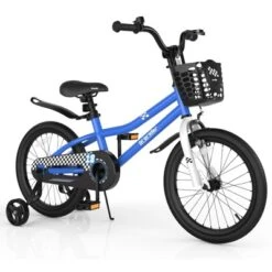 Costway 18'' Kid's Bike With Removable Training Wheels & Basket For 4-8 Years Old White/Blue/Red/Skyblue -LITTLE TIKES Shop GUEST 862d6560 fc4d 4a3c bbd5 1124138e32f3