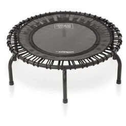 JumpSport 220 In Home Cardio Fitness Rebounder - Mini Trampoline With Handle Bar Accessory, Premium Bungees And Workout DVD