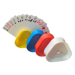 WE Games Plastic Assorted Colored Card Holders - Card Claws, 4 Pack