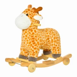 Qaba 2-in-1 Kids Plush Ride-On Rocking Horse Toy, Giraffe-shaped Plush Rocker With Realistic Sounds For Children 3 To 6 Years, Yellow -LITTLE TIKES Shop GUEST 888c6f27 d461 4bcb 9822 fbb66446a3d6