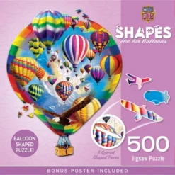 Masterpieces 500 Piece Shaped Puzzle - Hot Air Balloons - 19.09"x24.26"
