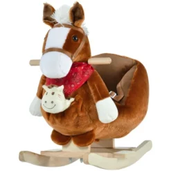 Qaba Kids Ride-On Rocking Horse Toy Rocker With Fun Song Music & Soft Plush Fabric For Children 18-36 Months -LITTLE TIKES Shop GUEST 8b088fc1 9119 42ec bca1 ed59d981c6be