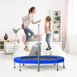 Costway Foldable Trampoline Double Mini Kids Fitness Rebounder W/ Adjustable Handle RedBlue -LITTLE TIKES Shop GUEST 8b63b1d5 7030 4f1d 8604 291eac0dbc2f