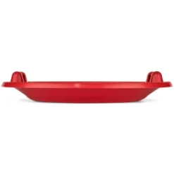 Lucky Bums Circular Classic Saucer Snow Sled With Built In Handles For Downhill Winter Sledding, 25 Inch Diameter, Up To 150 Pounds, Red