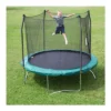 Skywalker Trampolines SWTC100G 10-Foot Round Compact Outdoor Backyard Trampoline With Safety Enclosure Net For Kids And Adults, Green