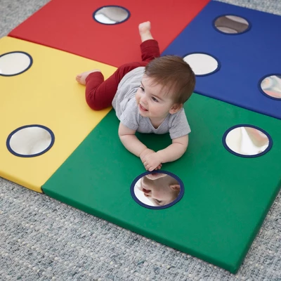ECR4Kids SoftZone 123 Activity Play Mat, Toddler Tummy Time Mat, Baby Play Mat With Shatter-Proof Mirrors 3 ECR4Kids SoftZone 123 Activity Play Mat, Toddler Tummy Time Mat, Baby Play Mat With Shatter-Proof Mirrors - Image 3
