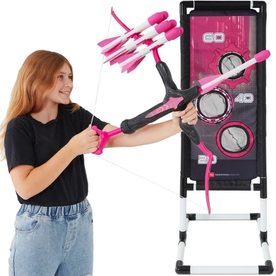 Best Choice Products Kids Bow & Arrow Set, Children's Play Archery Toy W/ Target Stand, 12 Arrows, Quiver 8 Best Choice Products Kids Bow & Arrow Set, Children's Play Archery Toy W/ Target Stand, 12 Arrows, Quiver - Image 8