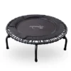 JumpSport 570 PRO Silent Indoor Heavy Duty Lightweight Large 44-Inch Diameter Fitness Trampoline With 7 Adjustable Tension Settings, Black