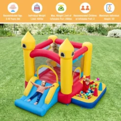 Costway Kids Bouncy Castle With Slide & Ball Pit Pool Ocean Balls & 480W Blower Included -LITTLE TIKES Shop GUEST 90072127 2149 42a2 8373 2278b78a3b29