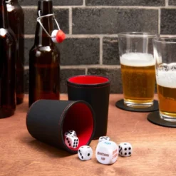 Zodaca 16 Piece Leather Dice Drinking Game Set For Adults
