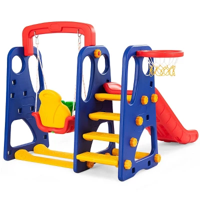 Costway 3 In 1 Junior Children Climber Slide Swing Seat Basketball Hoop Playset 8 Costway 3 In 1 Junior Children Climber Slide Swing Seat Basketball Hoop Playset - Image 8