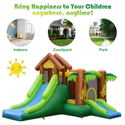 Costway Inflatable Jungle Bounce House Kids Dual Slide Jumping Castle Bouncer 9 Costway Inflatable Jungle Bounce House Kids Dual Slide Jumping Castle Bouncer - Image 9