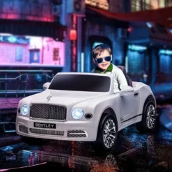 Aosom Bentley 12V Ride On Car With Remote Control, Battery Powered Car With Suspension, Startup Sound, Forward & Backward Function, LED Lights, MP3, Horn, Music, 2 Motors, For 37-72 Months