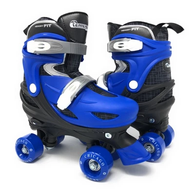 Chicago Skates Deluxe Kids' Quad Roller Skate Combo Set - Black/Blue 3 Chicago Skates Deluxe Kids' Quad Roller Skate Combo Set - Black/Blue - Image 3