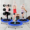 Costway 38'' Mini Folding Trampoline Portable Recreational Fitness Rebounder PinkBlue