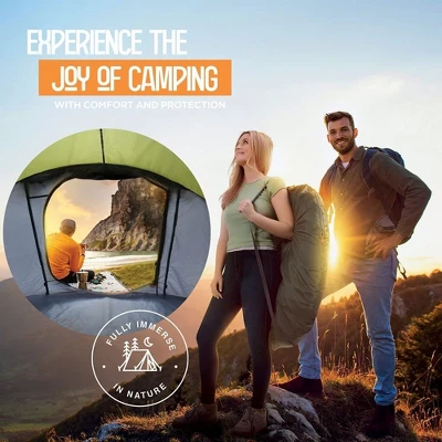 Camping Tent - 4-Person Easy Pop Up Tent With 2 Doors - UPF50+ Waterproof Instant Tent - Lightweight & Portable Family Tents Maple99 6 Camping Tent - 4-Person Easy Pop Up Tent With 2 Doors - UPF50+ Waterproof Instant Tent - Lightweight & Portable Family Tents Maple99 - Image 6