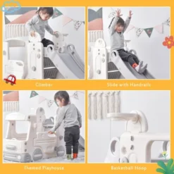 4-in-1 Kids Slide With Bus Play Structure Climber And Basketball Hoop, Freestanding Bus Climber With Slide For Toddlers-ModernLuxe -LITTLE TIKES Shop GUEST 9682f9d0 1e01 4890 af90 36e3b10197a8