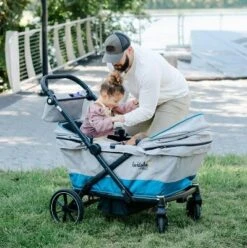 Larktale Caravan Coupe - Compact 2-Seater Stroller Wagon With Small Fold - Adjustable Canopies Included - Gray/Blue -LITTLE TIKES Shop GUEST 96aee0b3 d796 4112 95d9 1fe060fffadd