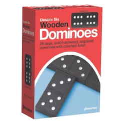 Pressman Double Six Wooden Dominoes Game, 6 Packs