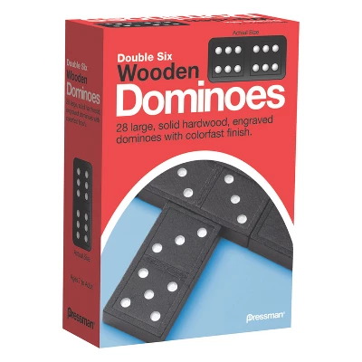 Pressman Double Six Wooden Dominoes Game, 6 Packs 1 Pressman Double Six Wooden Dominoes Game, 6 Packs