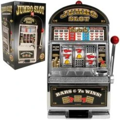 Trademark Poker Jumbo Casino Slot Machine Bank - Chrome