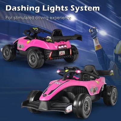 Costway 12V Kids Ride On Car Electric Racing Truck Remote Control W/ MP3 & Lights YellowPinkRed 5 Costway 12V Kids Ride On Car Electric Racing Truck Remote Control W/ MP3 & Lights YellowPinkRed - Image 5