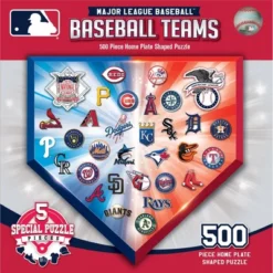 MasterPieces 500 Piece Jigsaw Puzzle - MLB Home Plate Shaped - 22.6"x22"