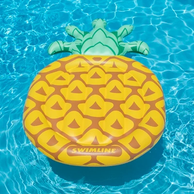 Swimline 86" Inflatable Water Sports Tropical Pineapple 2-person Raft Float - Yellow/Brown 2 Swimline 86" Inflatable Water Sports Tropical Pineapple 2-person Raft Float - Yellow/Brown - Image 2