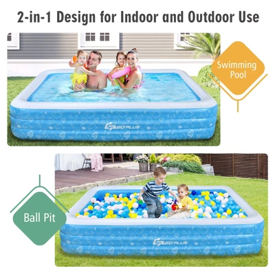 Costway Inflatable Swimming Pool 120'' X 72'' X 22'' Full-Sized Family Swimming Pool 1 Costway Inflatable Swimming Pool 120'' X 72'' X 22'' Full-Sized Family Swimming Pool