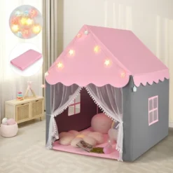 Costway Kids Playhouse Tent Large Castle Fairy Tent Gift W/Star Lights Mat -LITTLE TIKES Shop GUEST 9e662378 06b7 4b67 93b4 7e311d0101e8