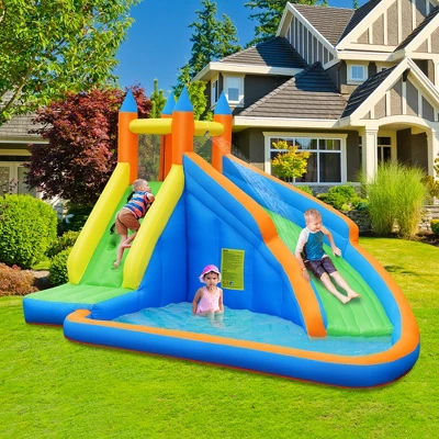 Costway Inflatable Water Slide Mighty Bounce House Jumper Castle W/ 480W Blower 1 Costway Inflatable Water Slide Mighty Bounce House Jumper Castle W/ 480W Blower